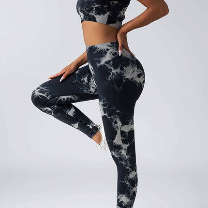 Women Scrunch Workout Leggings Butt Lifting High Waisted Yoga Pants - Tie Dye Seamless Booty Gym Tights - Royalessencelux
