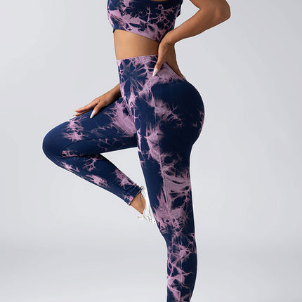 Women Scrunch Workout Leggings Butt Lifting High Waisted Yoga Pants - Tie Dye Seamless Booty Gym Tights - Royalessencelux
