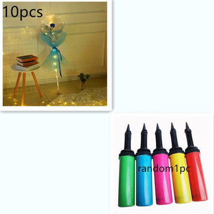 LED Luminous Balloon Rose Bouquet Transparent Bobo Ball Rose - Royalessencelux