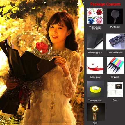 LED Luminous Balloon Rose Bouquet Transparent Bobo Ball Rose - Royalessencelux