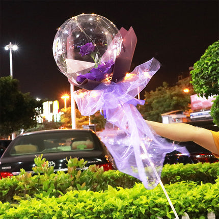LED Luminous Balloon Rose Bouquet Transparent Bobo Ball Rose - Royalessencelux