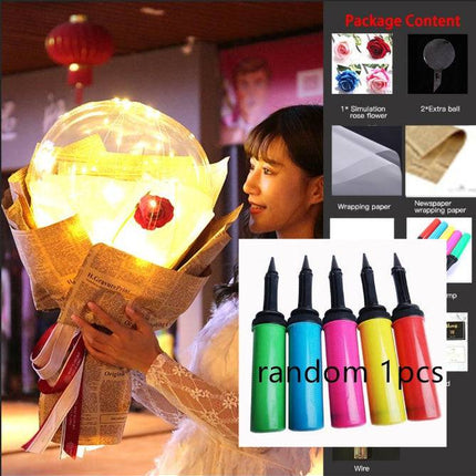 LED Luminous Balloon Rose Bouquet Transparent Bobo Ball Rose - Royalessencelux