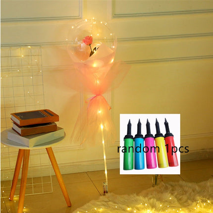 LED Luminous Balloon Rose Bouquet Transparent Bobo Ball Rose - Royalessencelux
