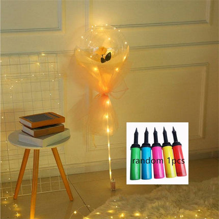 LED Luminous Balloon Rose Bouquet Transparent Bobo Ball Rose - Royalessencelux