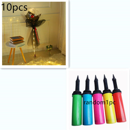 LED Luminous Balloon Rose Bouquet Transparent Bobo Ball Rose - Royalessencelux