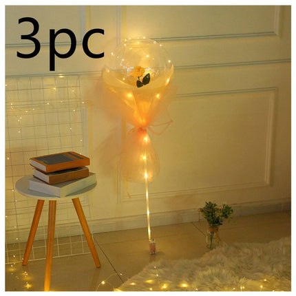 LED Luminous Balloon Rose Bouquet Transparent Bobo Ball Rose - Royalessencelux