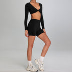 Black Long Sleeve Shorts / L