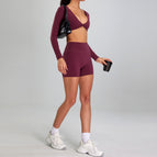 Purple Long Sleeve Shorts / L