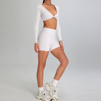 Gray Long Sleeve Shorts / L