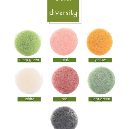 Natural Round Shap Konjac Sponge Face Cleaning Sponge - Royalessencelux