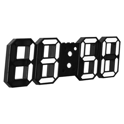 3D Remote Control Black LED Electronic  Hung And Can Stand Wall Clock - Royalessencelux