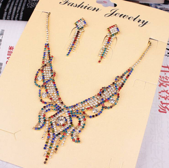 X526 low clearance sale, European and American exaggerated butterfly necklace, Earrings Set Bridal Jewelry - Royalessencelux