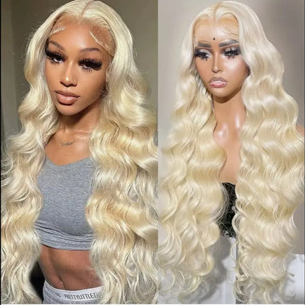 2025 Hot Sale Blonde 30 Inch HD 13x4 Body Wave Lace Wig Raw Black Female Human Hair - Royalessencelux