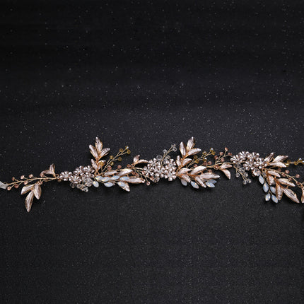 New Handmade Hairband Gold Leaf Headdress Bridal Hair Accessories Bridal Jewelry - Royalessencelux