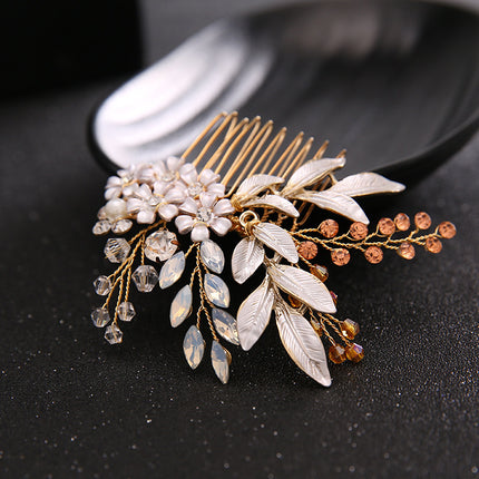 New Handmade Hairband Gold Leaf Headdress Bridal Hair Accessories Bridal Jewelry - Royalessencelux