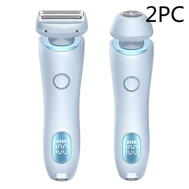 2 In 1 Hair Removal Epilator USB Rechargeable Trimmer Women Body Razor Face Leg Armpit Bikini Hand Pubic Shaver Hair Remover - Royalessencelux