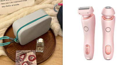 2 In 1 Hair Removal Epilator USB Rechargeable Trimmer Women Body Razor Face Leg Armpit Bikini Hand Pubic Shaver Hair Remover - Royalessencelux