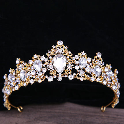 Baroque Rhinestone Crystal Bridal Crown - Royalessencelux
