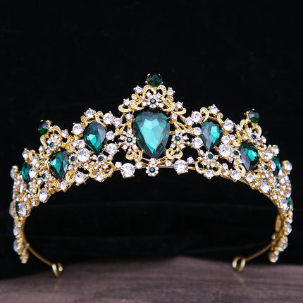 Baroque Rhinestone Crystal Bridal Crown - Royalessencelux