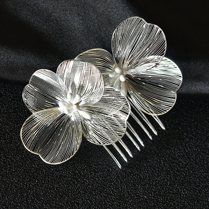 Bridal Headdress Super Fairy Golden Flower Comb - Royalessencelux