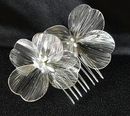 Bridal Headdress Super Fairy Golden Flower Comb - Royalessencelux