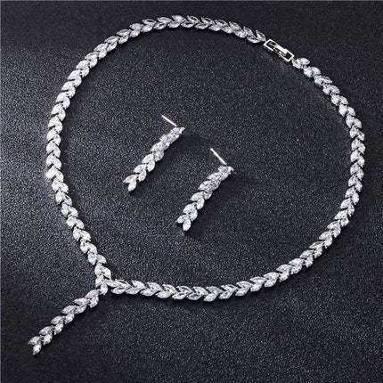 Bride Wedding Earrings Jewelry Set Jewelry Set - Royalessencelux