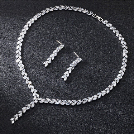 Bride Wedding Earrings Jewelry Set Jewelry Set - Royalessencelux