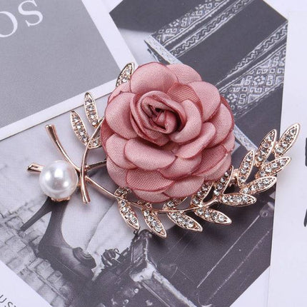 Fabric Flower Lady Temperamental Pin Sweater Coat Cardigan Women's Corsage Clothing Accessories - Royalessencelux