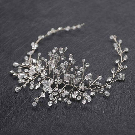 Gold And Silver Crystal Gauze Dress Accessories Headdress - Royalessencelux