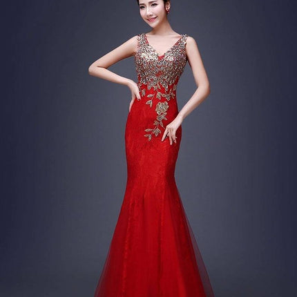 Fish Tail Banquet Evening Dress - Royalessencelux