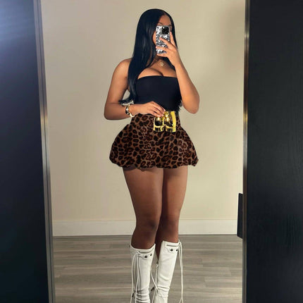 Women Clothing New Leopard Print Printed All-matching Skirt - Royalessencelux