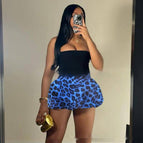 Blue Leopard Print / L