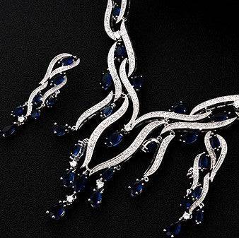 New Crystal Jewelry Zircon Jewelry Set Tassel Pendant - Royalessencelux