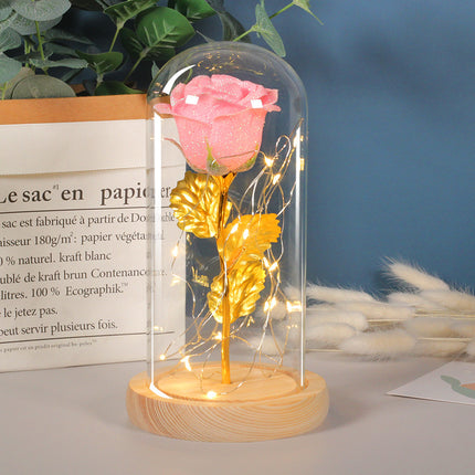 Valentines Day Gift  For Girlfriend Eternal Rose Flowers LED Light In Glass Cover Day Wedding Decoration Favors Mother Day Female Gift  Gift - Royalessencelux