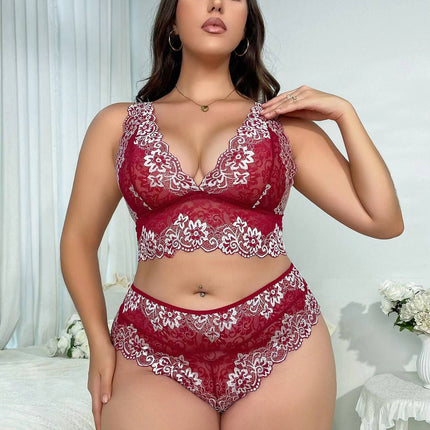 Plus Size Lace Underwear Suit - Royalessencelux
