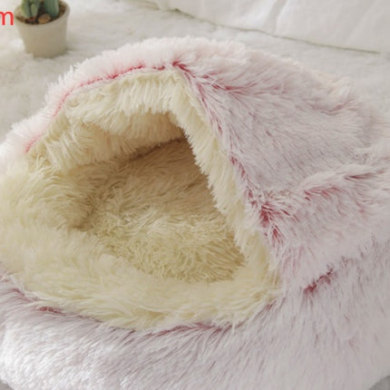2 In 1 Dog And Cat Bed Pet Winter Bed Round Plush Warm Bed House Soft Long Plush Pets Bed Pet Products - Royalessencelux