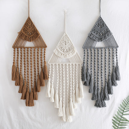 Handwoven Home Decor Triangle Dream Catcher Pendant - Royalessencelux