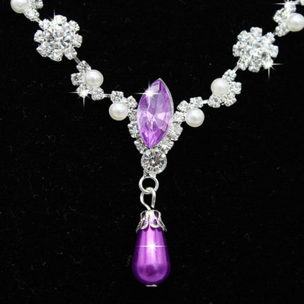 Europe And The United States Personality Dropspearl Necklace, Earrings Set Wholesale Bridal Necklace 8633 - Royalessencelux