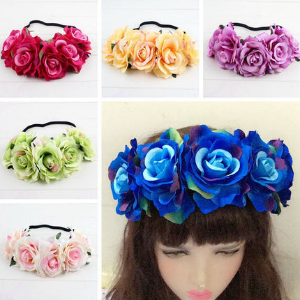 Rose color package Xinxin flocking cloth red rose flower head with DIY hair headdress bride wedding ring - Royalessencelux