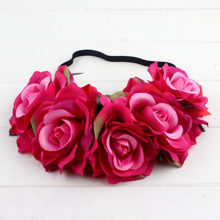 Rose color package Xinxin flocking cloth red rose flower head with DIY hair headdress bride wedding ring - Royalessencelux