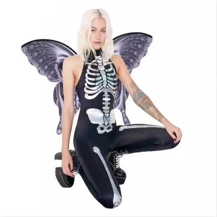 Halloween Butterfly Wings Flowing Skull - Royalessencelux