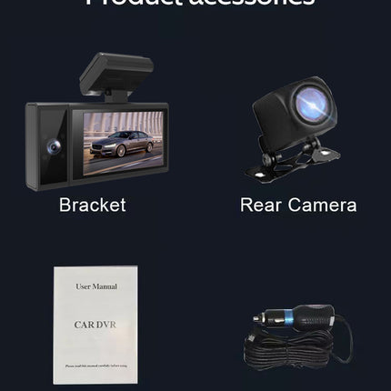 WIFI Driving Recorder Three Lens Mobile Phone APP Interconnection Night Vision Large Wide Angle - Royalessencelux