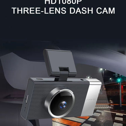 WIFI Driving Recorder Three Lens Mobile Phone APP Interconnection Night Vision Large Wide Angle - Royalessencelux