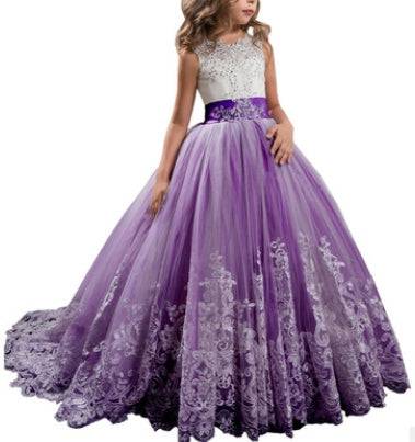 Europe And The United States New Children's Clothing Lace Wedding Dress - Royalessencelux