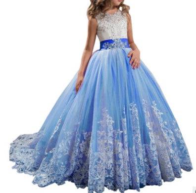 Europe And The United States New Children's Clothing Lace Wedding Dress - Royalessencelux
