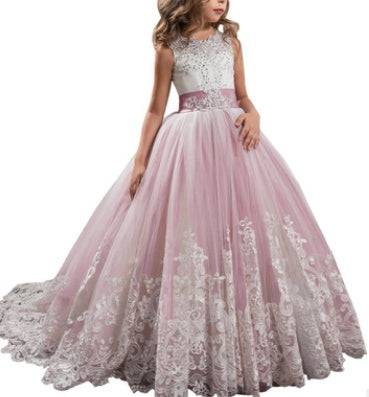 Europe And The United States New Children's Clothing Lace Wedding Dress - Royalessencelux