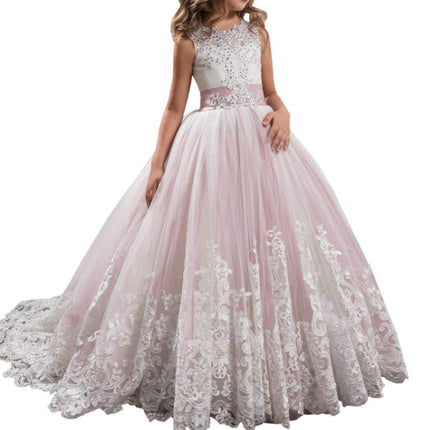 Europe And The United States New Children's Clothing Lace Wedding Dress - Royalessencelux