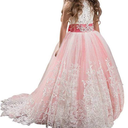 Europe And The United States New Children's Clothing Lace Wedding Dress - Royalessencelux