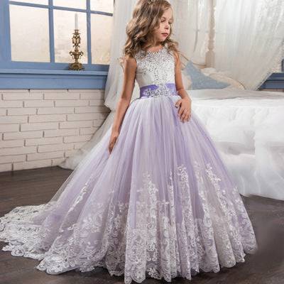 Europe And The United States New Children's Clothing Lace Wedding Dress - Royalessencelux