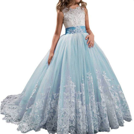 Europe And The United States New Children's Clothing Lace Wedding Dress - Royalessencelux